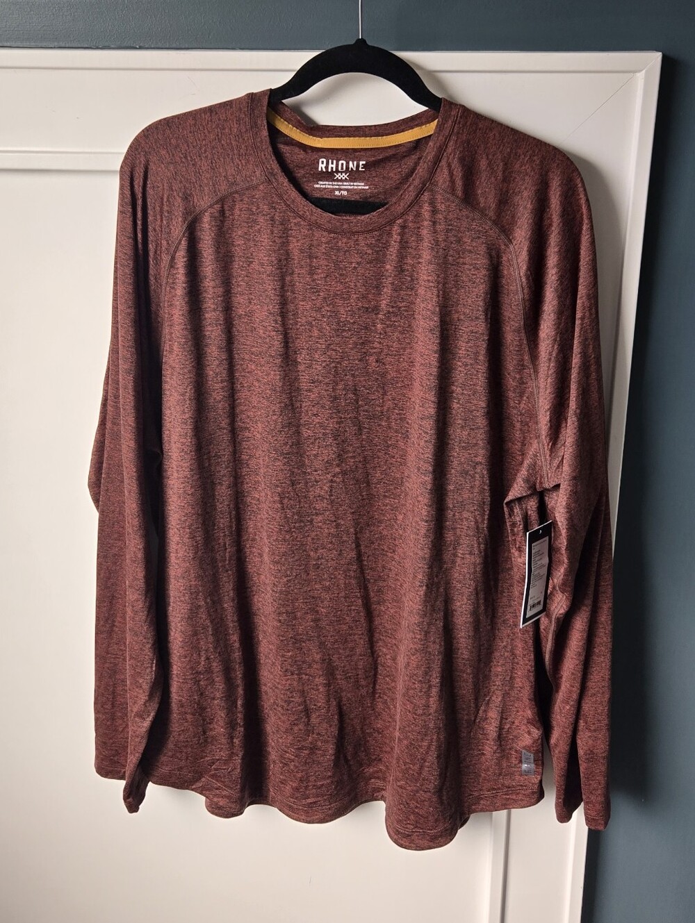 RHONE Men’s Atmosphere Long Sleeve Performance Tee - Rust